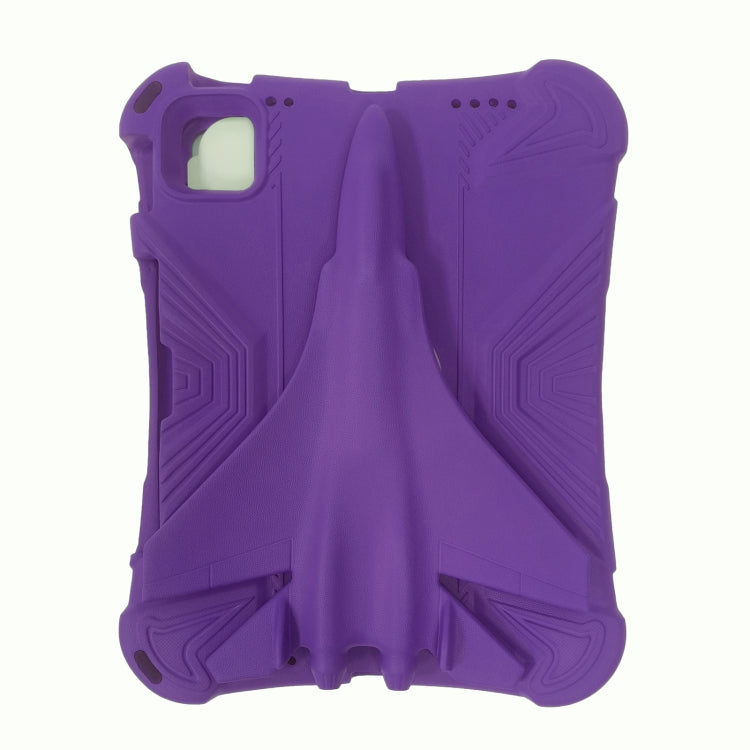 For iPad Air 11 2025 / 2024 360 Rotation Aircraft Holder EVA Shockproof Tablet Case(Purple)
