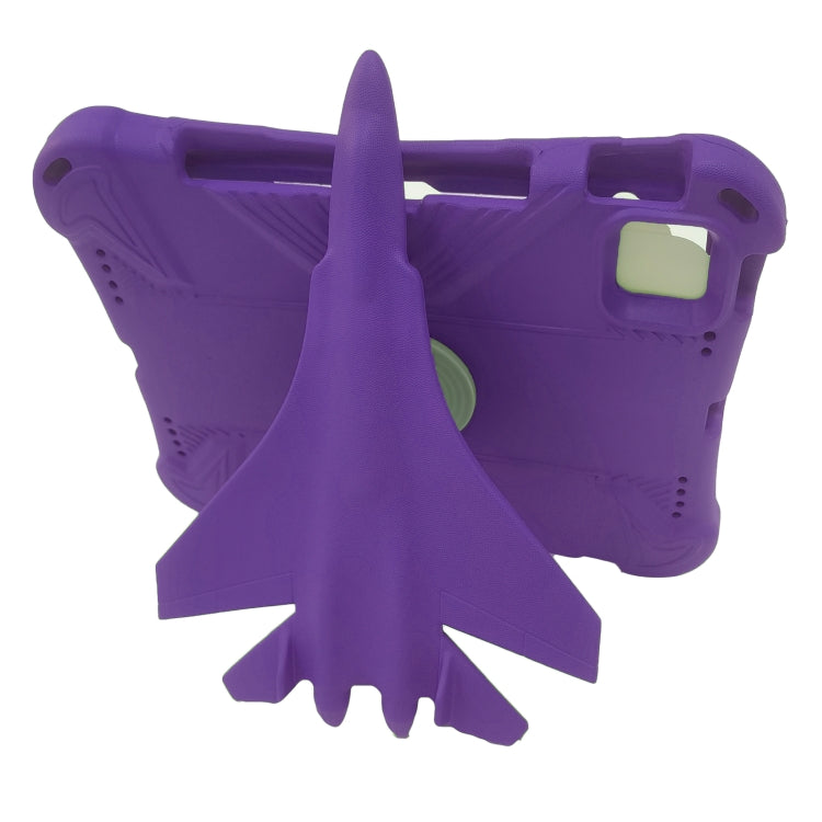 For iPad Air 11 2025 / 2024 360 Rotation Aircraft Holder EVA Shockproof Tablet Case(Purple)