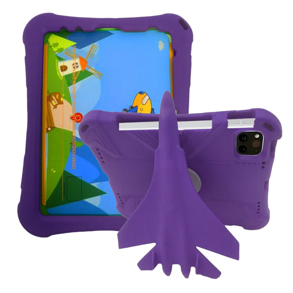 For iPad Air 11 2025 / 2024 360 Rotation Aircraft Holder EVA Shockproof Tablet Case(Purple)