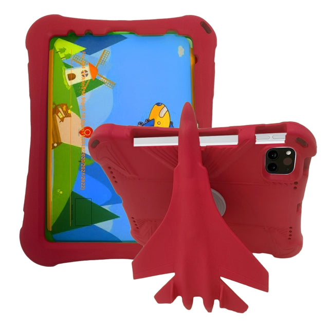 For iPad Pro 11 2024 360 Rotation Aircraft Holder EVA Shockproof Tablet Case(Red)