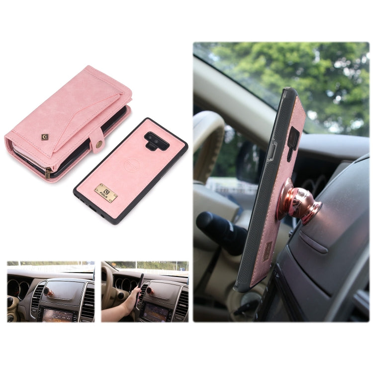 For Samsung Galaxy Note9 Multi-functional Zipper Wallet Leather Phone Case(Pink) - Galaxy Phone Cases by PMC TechLife | Online Shopping South Africa | PMC TechLife