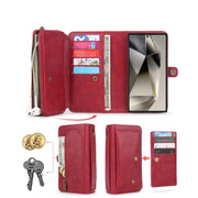 For Samsung Galaxy S24 Ultra 5G Multi-functional Zipper Wallet Leather Phone Case(Red)