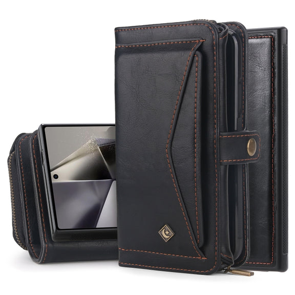 For Samsung Galaxy S24 5G Multi-functional Zipper Wallet Leather Phone Case(Black)