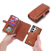 For Samsung Galaxy S24 5G Multi-functional Zipper Wallet Leather Phone Case(Orange)