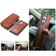 For Samsung Galaxy S24 5G Multi-functional Zipper Wallet Leather Phone Case(Orange)