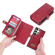 For Samsung Galaxy S24 5G Multi-functional Zipper Wallet Leather Phone Case(Red)