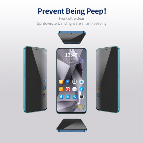 For Samsung Galaxy S24 Ultra 5G 5pcs ENKAY Hat-Prince 360 Degree Anti-peeping Privacy Full Screen Tempered Glass Film