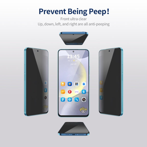 For Samsung Galaxy S24+ 5G 5pcs ENKAY Hat-Prince 360 Degree Anti-peeping Privacy Full Screen Tempered Glass Film