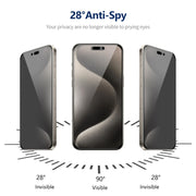 For iPhone 15 Pro Max 5pcs ENKAY Hat-Prince 360 Degree Anti-peeping Privacy Full Screen Tempered Glass Film