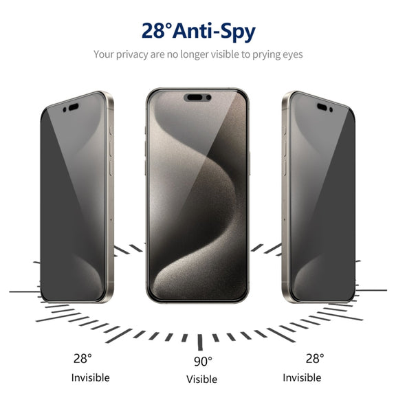 For iPhone 14 Pro Max 5pcs ENKAY Hat-Prince 360 Degree Anti-peeping Privacy Full Screen Tempered Glass Film