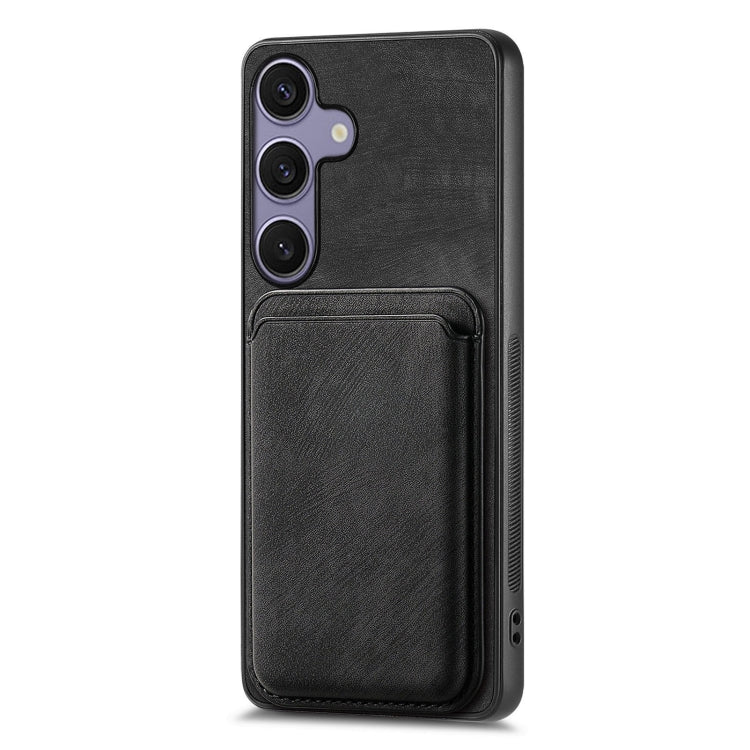 For Samsung Galaxy S25 5G Retro Leather Card Bag Magnetic Phone Case(Black)