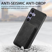 For Samsung Galaxy S25 5G Retro Leather Card Bag Magnetic Phone Case(Black)