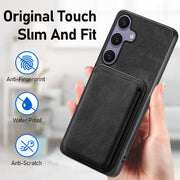 For Samsung Galaxy S25 5G Retro Leather Card Bag Magnetic Phone Case(Black)