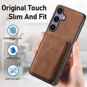 For Samsung Galaxy S25+ 5G Retro Leather Card Bag Magnetic Phone Case(Brown)
