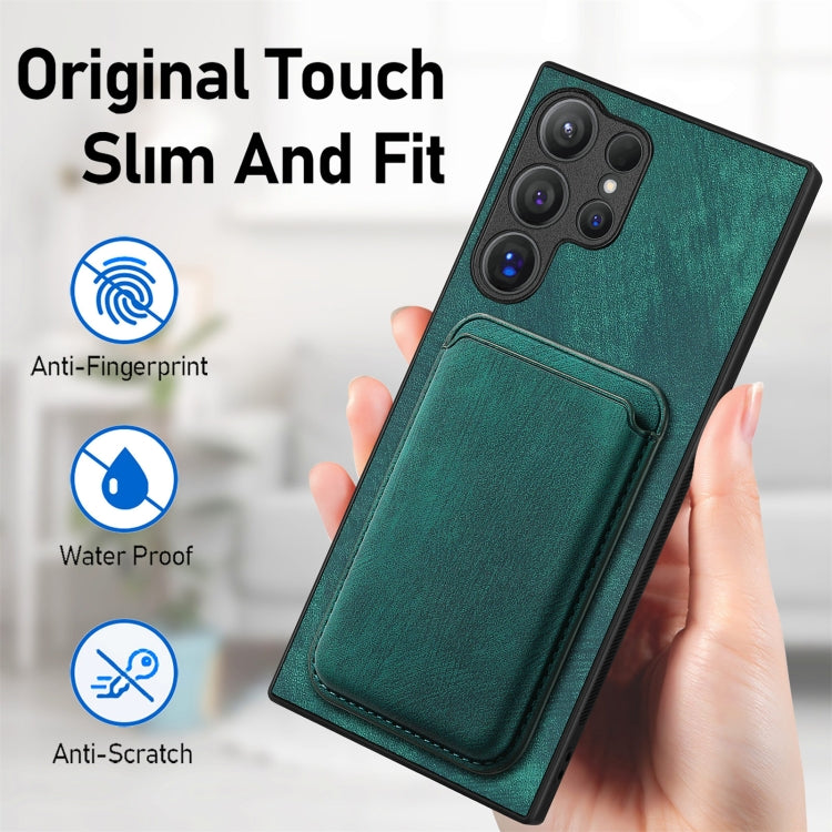 For Samsung Galaxy S25 Ultra 5G Retro Leather Card Bag Magnetic Phone Case(Green) - free shipping - PMC Jewellery - Order now!