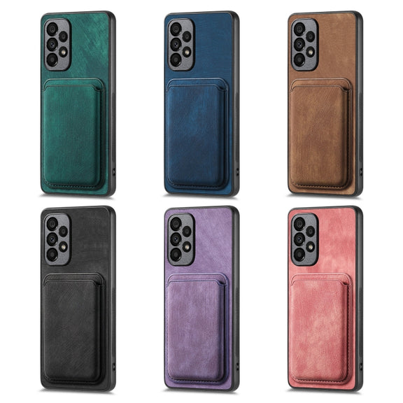 For Samsung Galaxy S25 Ultra 5G Retro Leather Card Bag Magnetic Phone Case(Pink)