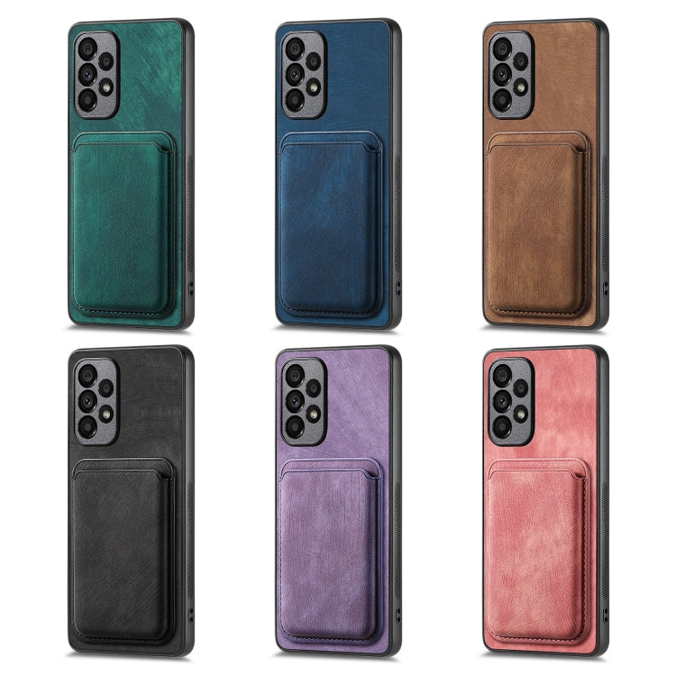 For Samsung Galaxy S25 Ultra 5G Retro Leather Card Bag Magnetic Phone Case(Pink)
