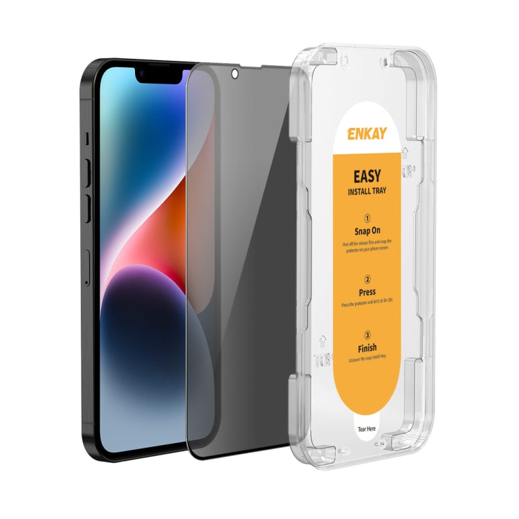 For iPhone 14 / 16e / 13 / 13 Pro ENKAY Easy Install Anti-peeping Privacy Full Screen Tempered Glass Film - free shipping - PMC TechLife - Order now!