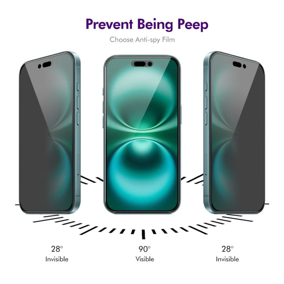 For iPhone 16 Plus ENKAY Easy Install Anti-peeping Privacy Full Screen Tempered Glass Film