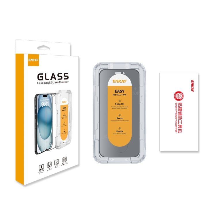 For iPhone 15 Plus ENKAY Easy Install Anti-peeping Privacy Full Screen Tempered Glass Film - iPhone 15 Plus Tempered Glass by ENKAY | Online Shopping South Africa | PMC Jewellery | Buy Now Pay Later Mobicred