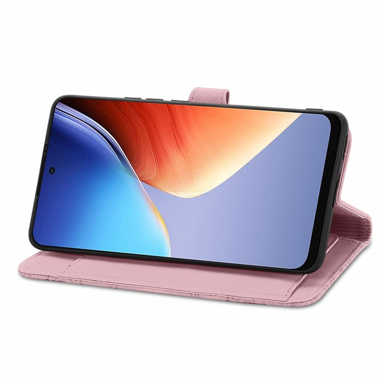 For Blackview A96 Embossed Flower Zipper Leather Phone Case(Pink) - More Brand by PMC TechLife | Online Shopping South Africa | PMC TechLife | Buy Now Pay Later Mobicred