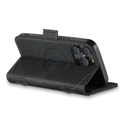 For iPhone 13 SUTENI J07 Multifunctional Horizontal Flip Magsafe Leather Phone Case(Black)