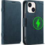 For iPhone 13 SUTENI J07 Multifunctional Horizontal Flip Magsafe Leather Phone Case(Blue)