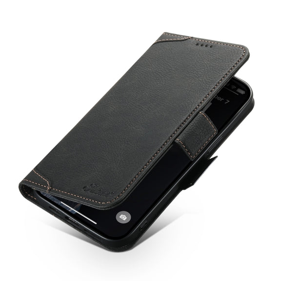 For iPhone 13 Pro SUTENI J07 Multifunctional Horizontal Flip Magsafe Leather Phone Case(Black)