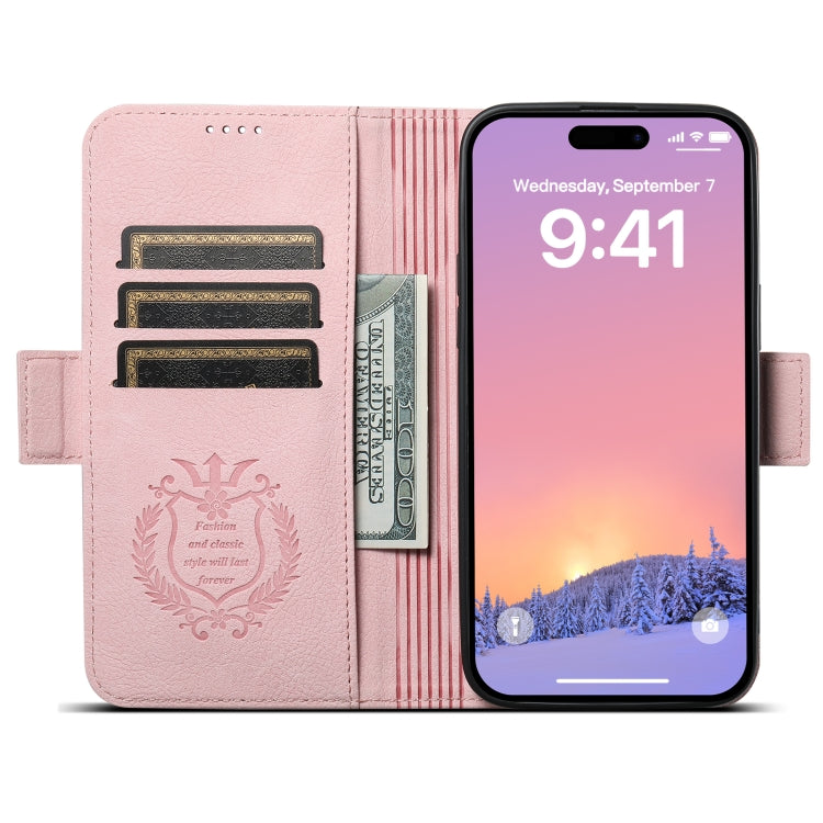 For iPhone 13 Pro SUTENI J07 Multifunctional Horizontal Flip Magsafe Leather Phone Case(Pink)