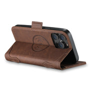 For iPhone 15 SUTENI J07 Multifunctional Horizontal Flip Magsafe Leather Phone Case(Brown)