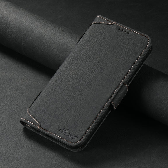 For iPhone 15 Pro SUTENI J07 Multifunctional Horizontal Flip Magsafe Leather Phone Case(Black)