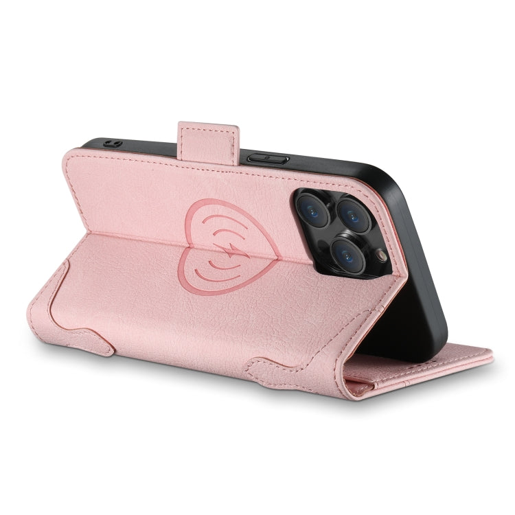 For iPhone 15 Pro SUTENI J07 Multifunctional Horizontal Flip Magsafe Leather Phone Case(Pink) - free shipping - PMC Jewellery - Order now!