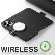 For iPhone 16 SUTENI J07 Multifunctional Horizontal Flip Magsafe Leather Phone Case(Black)
