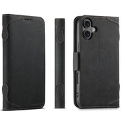 For iPhone 16 SUTENI J07 Multifunctional Horizontal Flip Magsafe Leather Phone Case(Black)