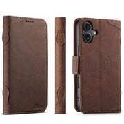 For iPhone 16 SUTENI J07 Multifunctional Horizontal Flip Magsafe Leather Phone Case(Brown)
