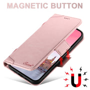 For iPhone 16 SUTENI J07 Multifunctional Horizontal Flip Magsafe Leather Phone Case(Pink)