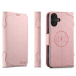 For iPhone 16 SUTENI J07 Multifunctional Horizontal Flip Magsafe Leather Phone Case(Pink) - iPhone 16 Cases by Suteni | Online Shopping South Africa | PMC TechLife | Buy Now Pay Later Mobicred