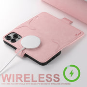 For iPhone 16 SUTENI J07 Multifunctional Horizontal Flip Magsafe Leather Phone Case(Pink)