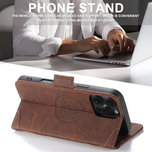 For iPhone 16 Pro SUTENI J07 Multifunctional Horizontal Flip Magsafe Leather Phone Case(Brown)