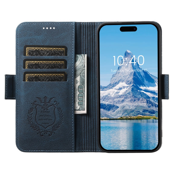 For iPhone 16 Pro SUTENI J07 Multifunctional Horizontal Flip Magsafe Leather Phone Case(Blue)