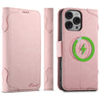 For iPhone 16 Pro SUTENI J07 Multifunctional Horizontal Flip Magsafe Leather Phone Case(Pink) - iPhone 16 Pro Cases by Suteni | Online Shopping South Africa | PMC TechLife | Buy Now Pay Later Mobicred