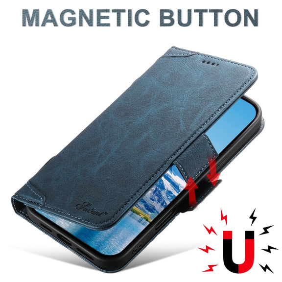 For iPhone 16 Plus SUTENI J07 Multifunctional Horizontal Flip Magsafe Leather Phone Case(Blue)