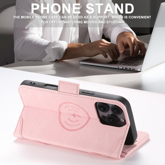 For iPhone 16 Plus SUTENI J07 Multifunctional Horizontal Flip Magsafe Leather Phone Case(Pink)