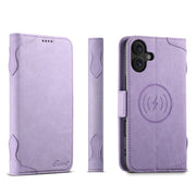 For iPhone 16 Plus SUTENI J07 Multifunctional Horizontal Flip Magsafe Leather Phone Case(Purple)