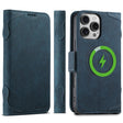 For iPhone 16 Pro Max SUTENI J07 Multifunctional Horizontal Flip Magsafe Leather Phone Case(Blue) - free shipping - PMC TechLife - Order now!