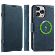 For iPhone 16 Pro Max SUTENI J07 Multifunctional Horizontal Flip Magsafe Leather Phone Case(Blue)