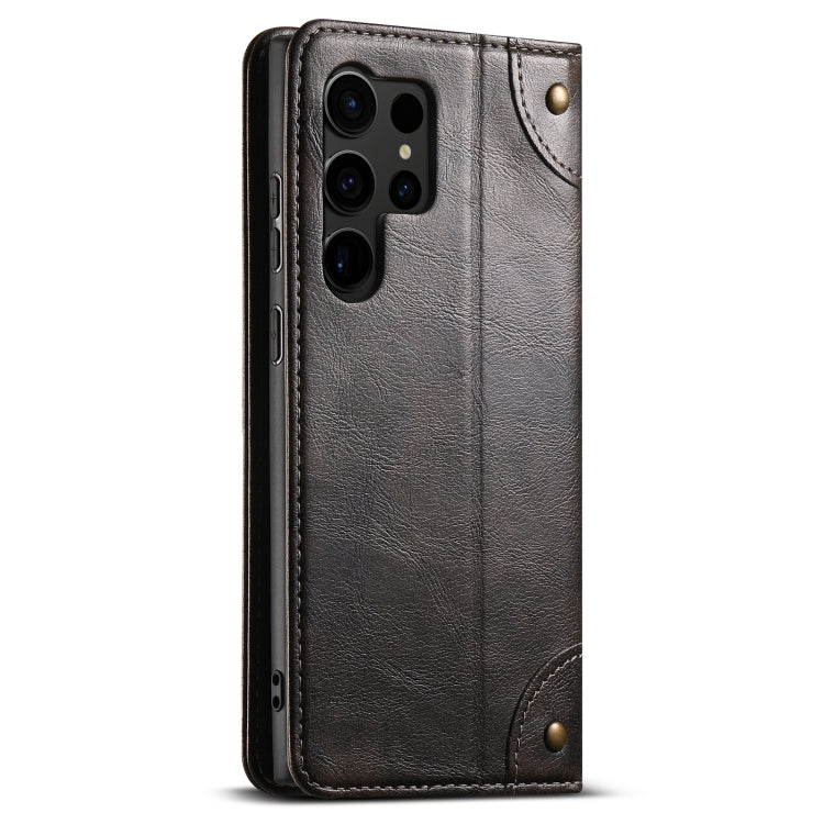 For Samsug Galaxy S24 Ultra 5G Suteni Baroque Calf Texture Buckle Wallet Leather Phone Case(Black) - free shipping - PMC Jewellery - Order now!
