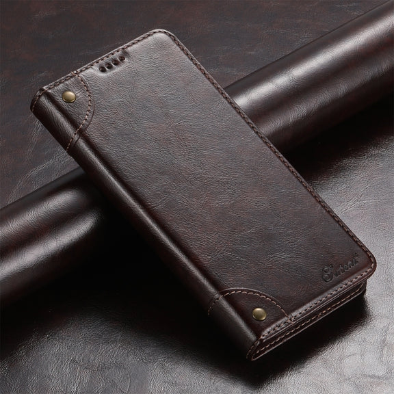 For Samsug Galaxy S24 Ultra 5G Suteni Baroque Calf Texture Buckle Wallet Leather Phone Case(Brown)