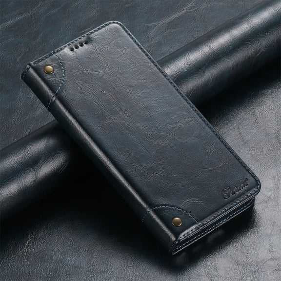 For Samsug Galaxy S24 Ultra 5G Suteni Baroque Calf Texture Buckle Wallet Leather Phone Case(Blue)