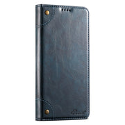 For Samsug Galaxy S24 Ultra 5G Suteni Baroque Calf Texture Buckle Wallet Leather Phone Case(Blue)